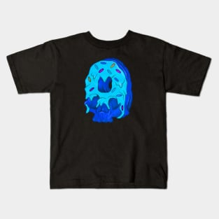 Blue Donut Skull Kids T-Shirt